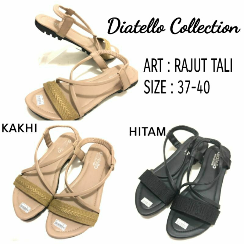 SANDAL FLAT FASHION DIATELLO RAJUT TALI SIZE 37-40