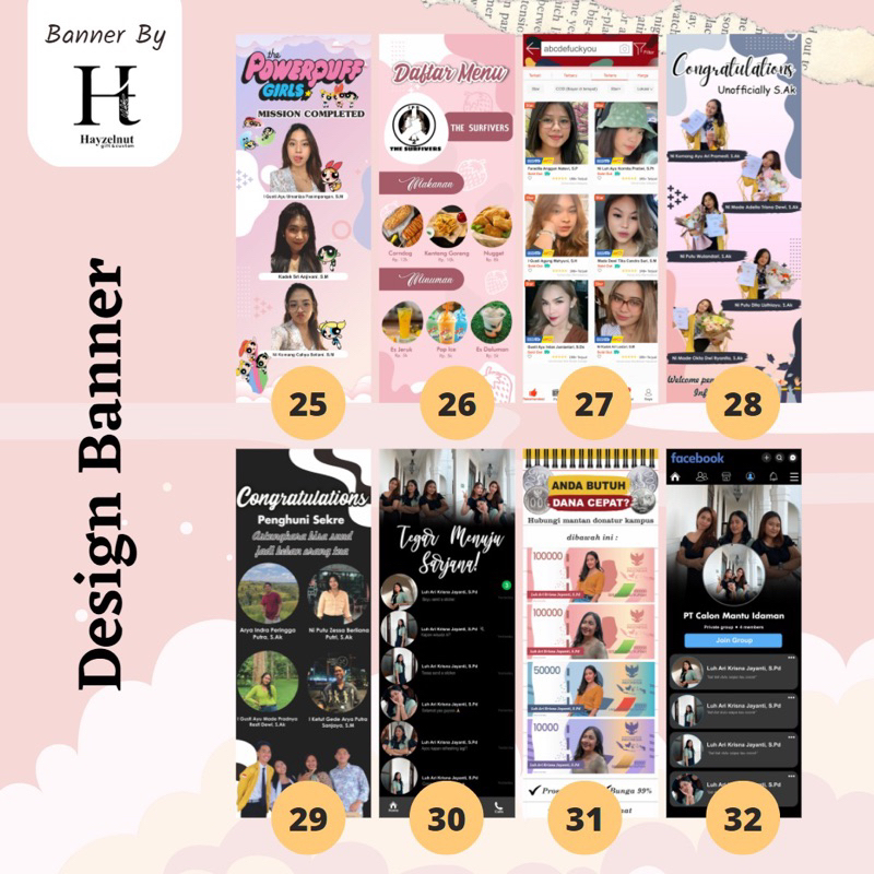 Paket X Banner dan Tiang, Banner Wisuda, Graduation, Ulang Tahun dll