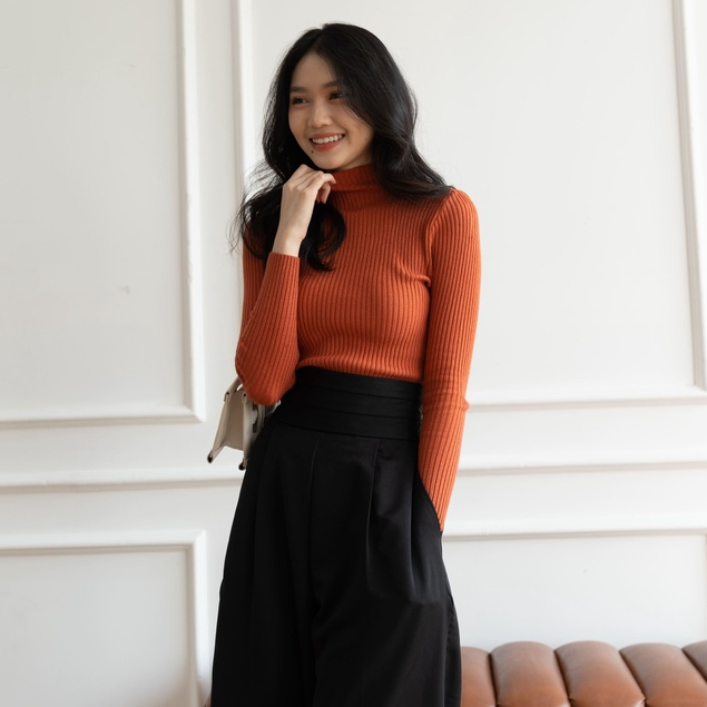 Cozy Turtle Neck Sweater - Sweater Turtle Neck Korean Wanita