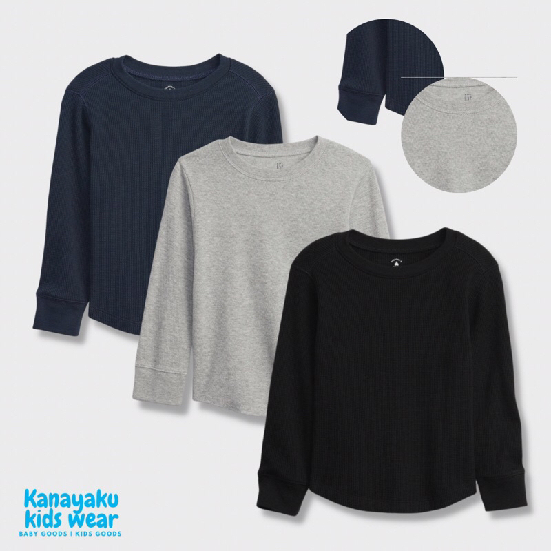 BAJU KAOS ANAK SWEATSHIRT WAFFLE KNIT GAP FOR UNISEX