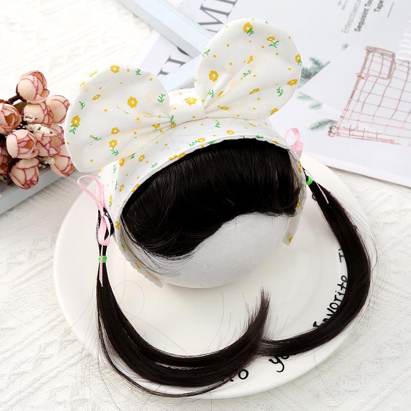 WP2 BANDANA wig rambut palsu bayi motif pita kain 2kunciran