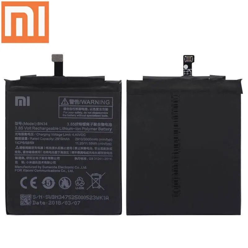 BN34 BATERAI XIAOMI REDMI 5A - ORI