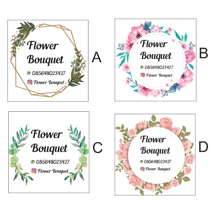 

sticker transparan kotak bouquet/buket
