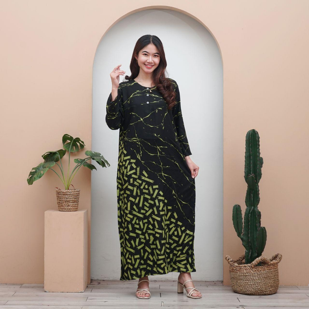 Longdress Batik OLIVIA daster santai busui Daster cantik daster kancing depan