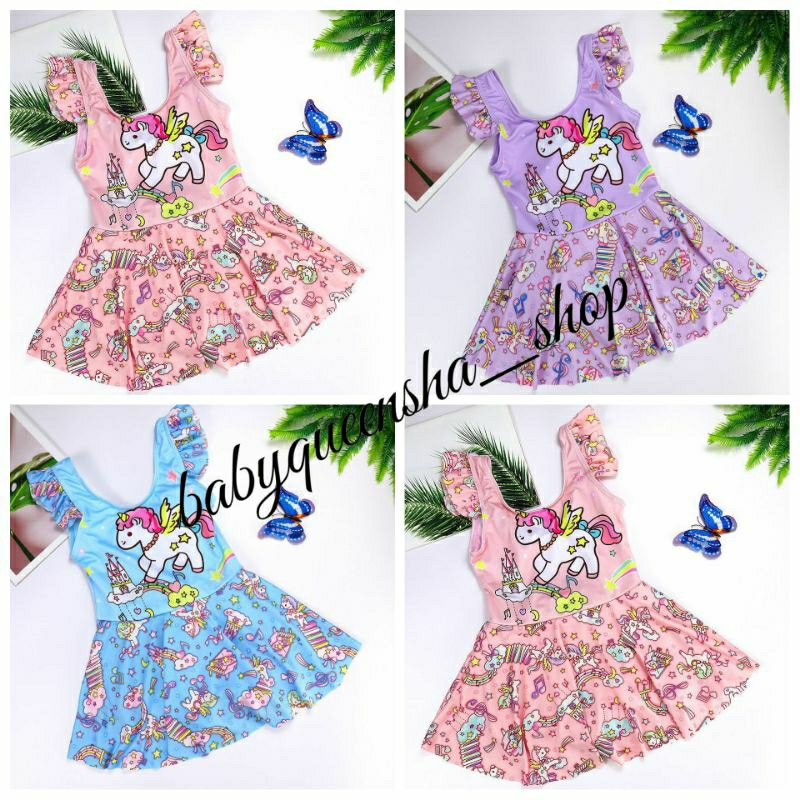 baju renang anak unicorn/baju renang anak kuda pony/rok renang unicorn/baju renang anak import