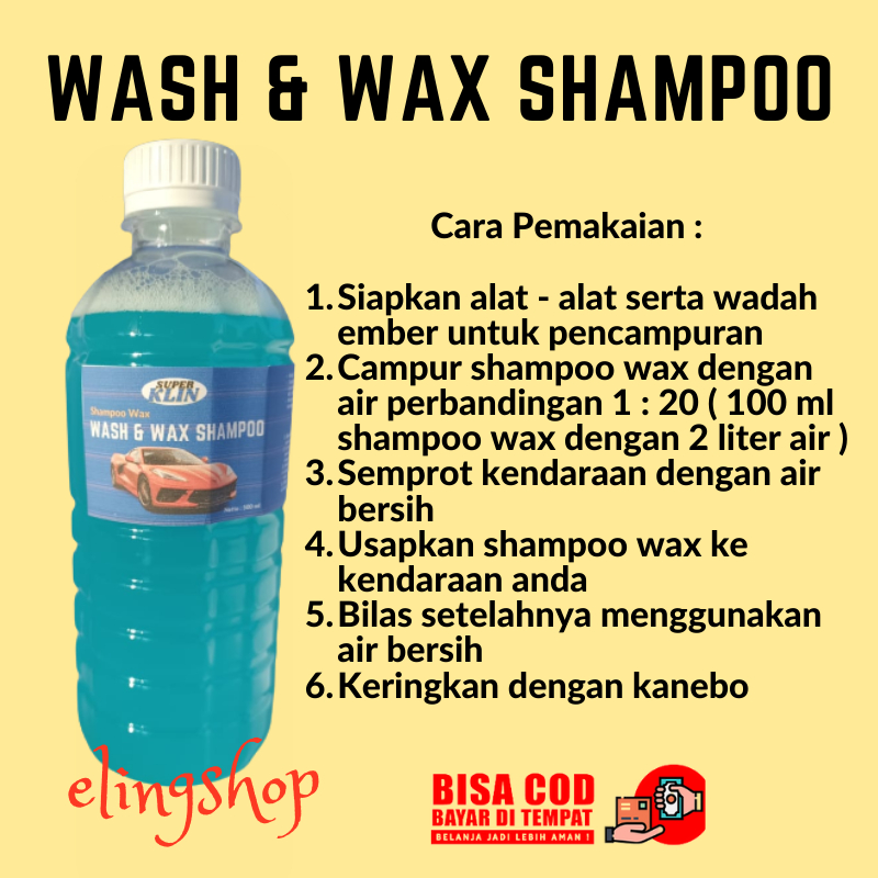 Shampoo Shampo Sampo Cuci Mobil Motor Kendaraan Wash &amp; Wax 500ml