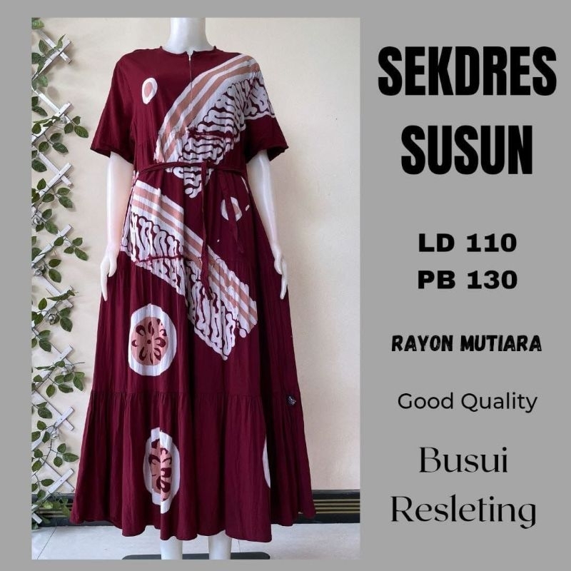 Sekdress Susun Batik