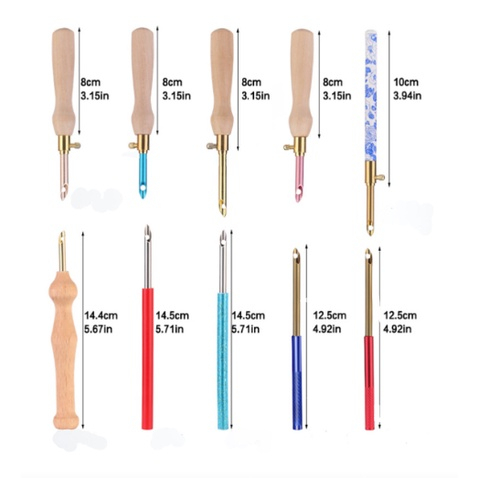 Jarum Sulam Punch Needle Embroidery Gagang Kayu Handicraft Tool Knitting Poking Cross Stitch Pen DIY