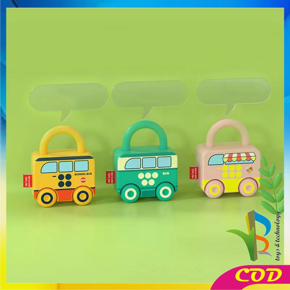 RB-M318 Mainan Puzzle Key Set Anak Mainan Kunci Gembok Motif Transportasi / Mainan Edukasi Anak Puzzle Matching Lock / Key Lock Car Kids Import