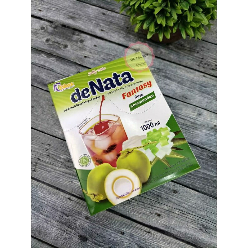 Denata Cocopandan 15gr Box isi (12pcs) / Jelly Bubuk Kelapa Pandan