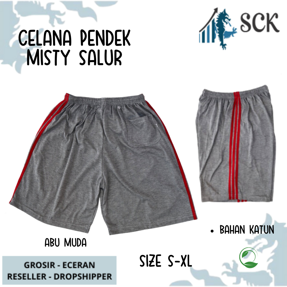 Celana Kolor Santai MISTY Motif SAMPING GARIS SALUR / Celana Santai Kombinasi Salur - sckmenwear GROSIR