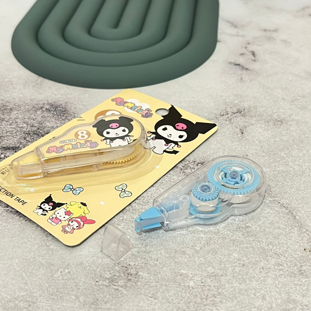 Correction Tape SANRIO 8 meter Murah / Tip-ex Sanrio ready 4 karakter Kuromi Melody Purin Helo Kity / Alat Tulis Sekolah Kekinian Unik Lucu Kualitas Terbaik bisa COD