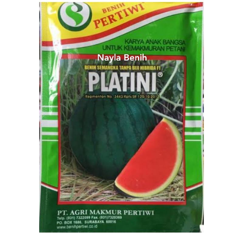 Benih Semangka Non Biji PLATINI F1(type bulat)