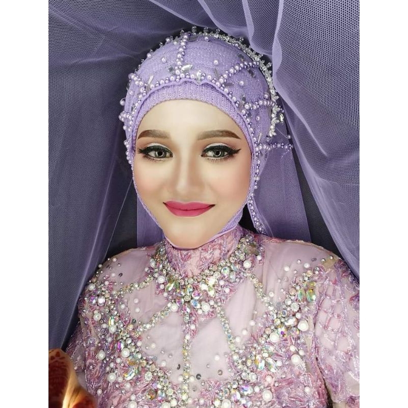 Slayer mutiara kipas Slayer pengantin muslim Slayer wedding Slayer pesta Slayer akad Slayer India slayer murah mewah Veil mutiara Veil wedding