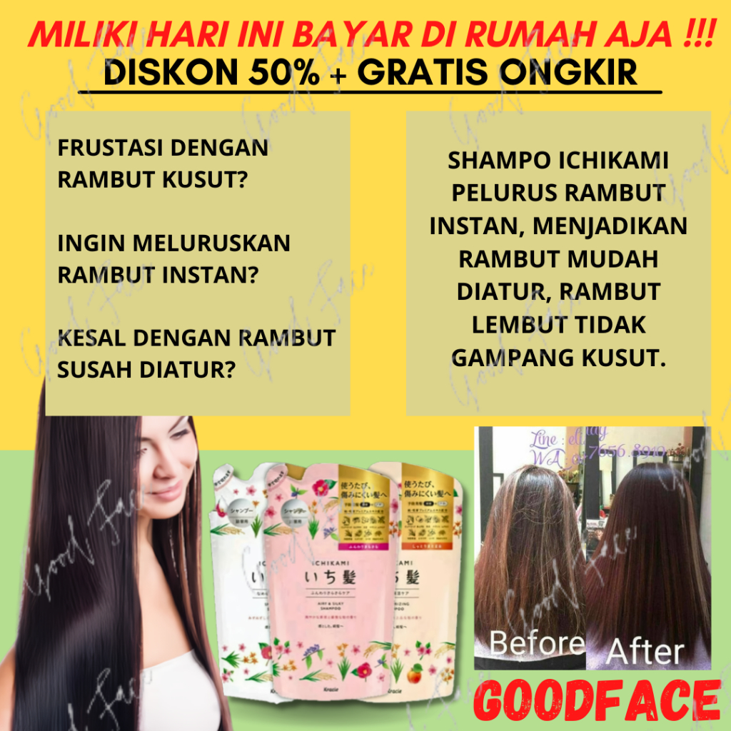 SHAMPO RAMBUT RONTOK ICHIKAMI SHAMPO REFFIL 340ML ORIGINAL MADE IN JAPAN - ICHIKAMI SHAMPOO - AIRY N SILKY