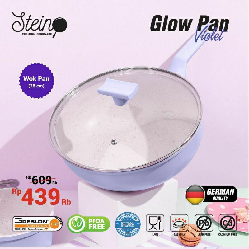 Wajan Aantilengket Stein Glow Pan Wok
