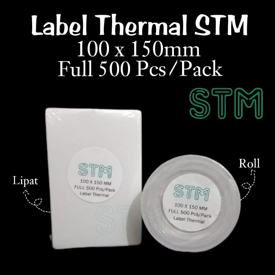 

Label Thermal STM 100X150 500PCS Kertas Sticker Printer RESI TERMAL A6