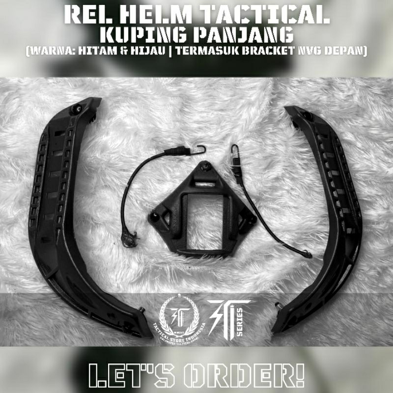 Rel Helm Tactical / Rail Helm Balistic Versi Kuping Panjang (Helm dengan penutup samping)