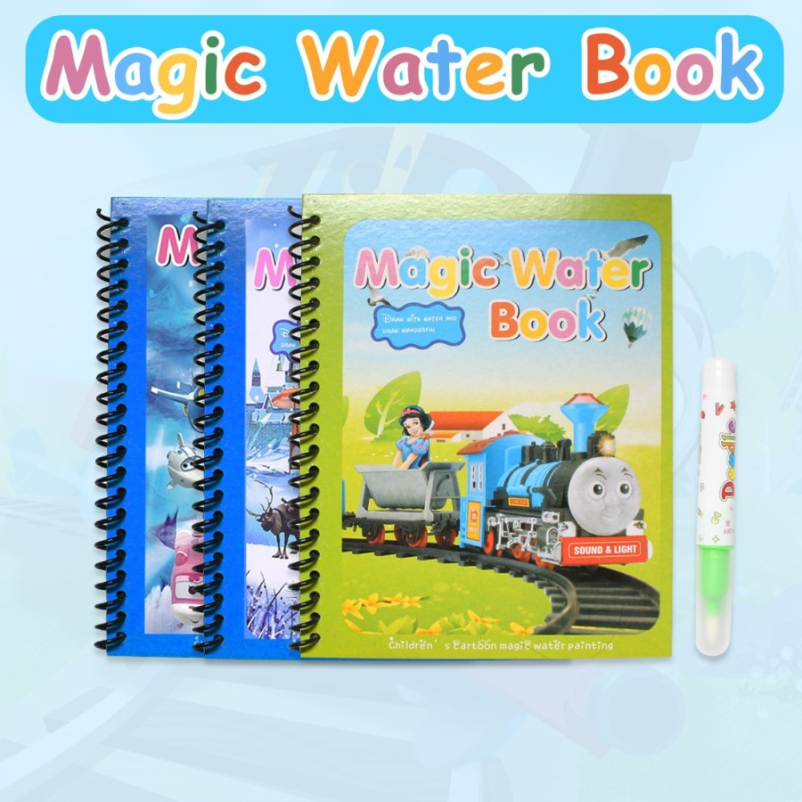 Magic Water Book Buku Mewarnai Ajaib Dengan Spidol Air Water Drawing Ajaib Buku Edukasi Anak White_Cell