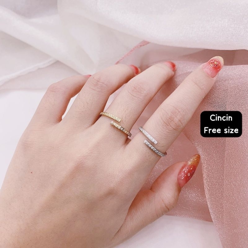 Cincin Titanium Asli Premium Quality Anti karat anti alergi Stainless steel ori Ct015