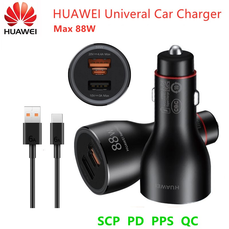 HUAWEI Car Charger 88W SuperCharge 3 Ports + Cable 6A Original