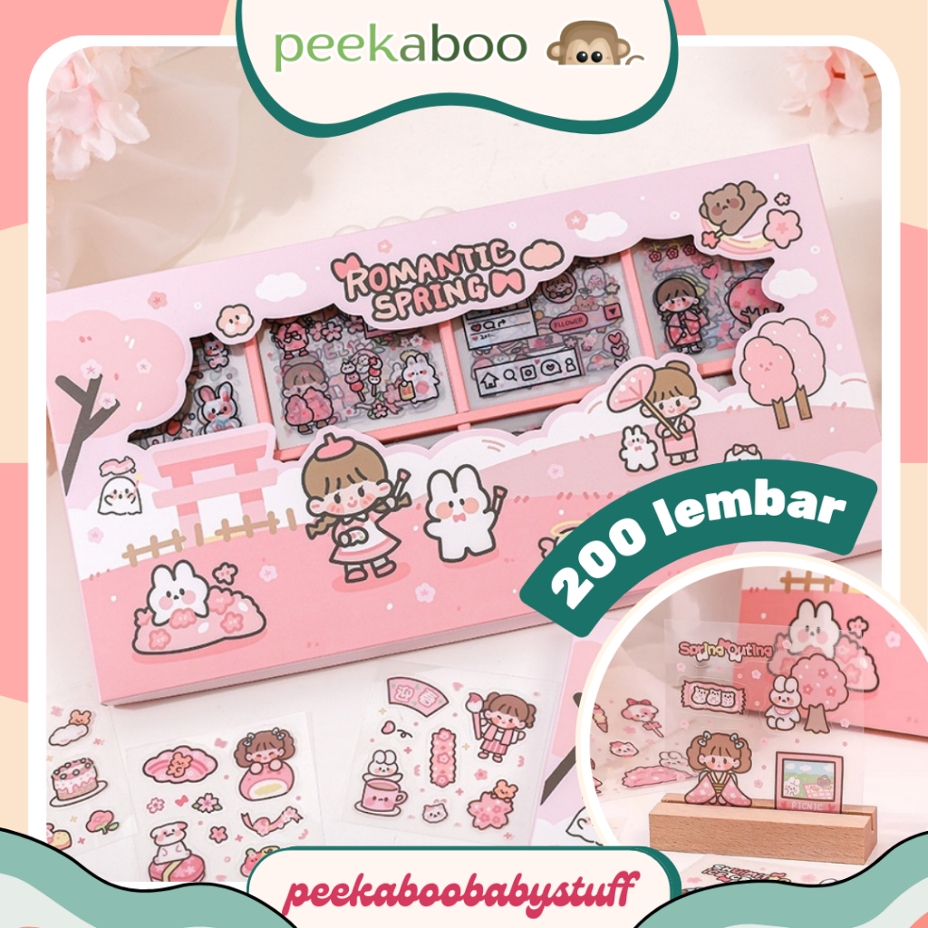 

200 LEMBAR STICKER PVC MOTIF KARTUN LUCU DEKORASI SCRAPBOOK DIY STIKER HIAS KARAKTER