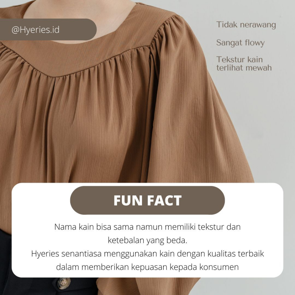 [HYERIES] Wonyoung top / Atasan casual wanita korea / puffy sleeve top / atasan lengan balon panjang / blouse wanita / puff sleeves top oneck / korean top / blouse kerja / atasan kantor / pakaian kasual wanita / korea blouse / oversized top jumbo big size