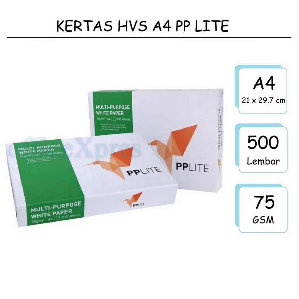 

Kertas HVS F4 , A4 75Gram Paperlite / Kertas PP Lite / Kertas Fotocopy