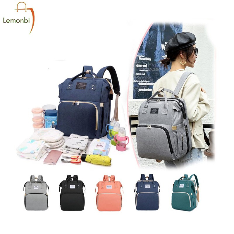 Tas Perlengkapan Bayi Multifungsi 2in1 Kasur Tidur Tas Ransel Diaper Bag