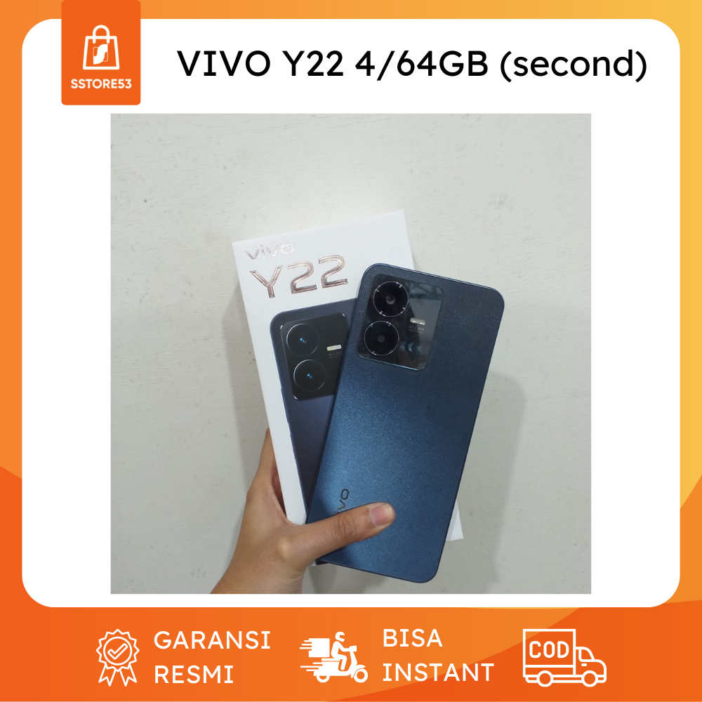VIVO Y22 RAM 4/64GB Handphone Bekas Seperti Baru HP Second