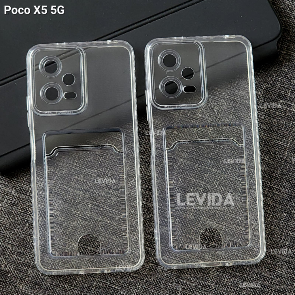 Poco X5 5g Poco X5 Pro 5G Card Case Clear / Slot Kartu Bening Case Poco X5 5g Poco X5 Pro 5G