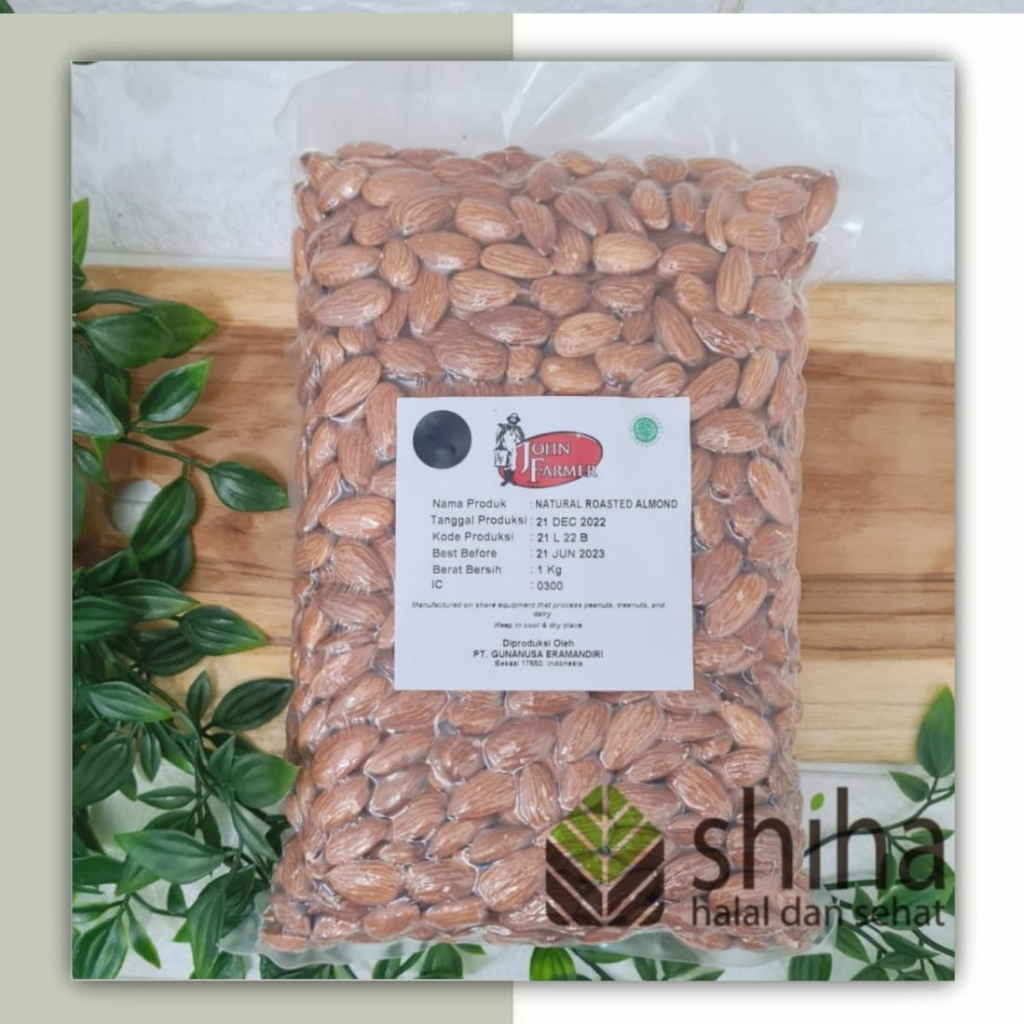

SHIHA - Kacang Almond Panggang Utuh 1kg / Natural Roasted Almond Premium 1 kg