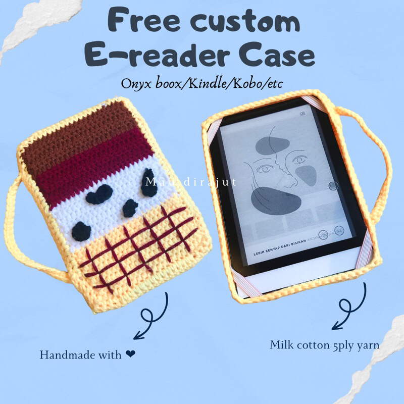 Case rajut e-reader Onyx boox Kindle Kobo handmade custom