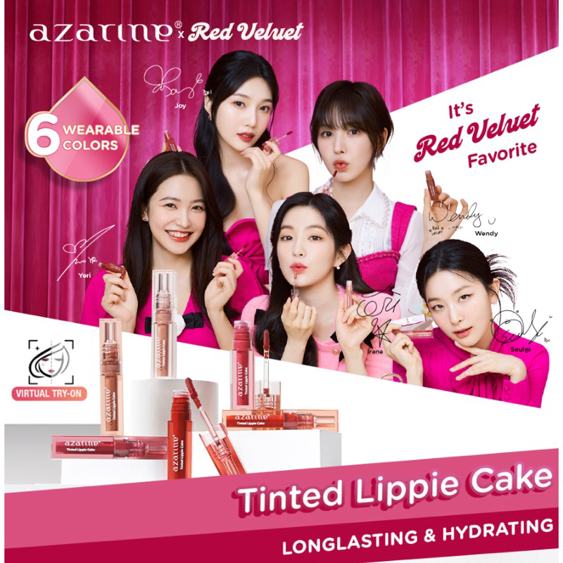 BISA COD - [Azarine x Red Velvet] Tinted Lippie Cake Lip Tint 2.9ml Liptint Azarine