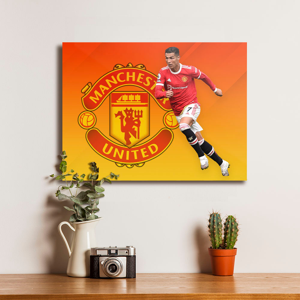 Poster Cristiano Ronaldo CR7 MU Manchester United GOAT Football Sepakbola - Dekorasi Hiasan Dinding 