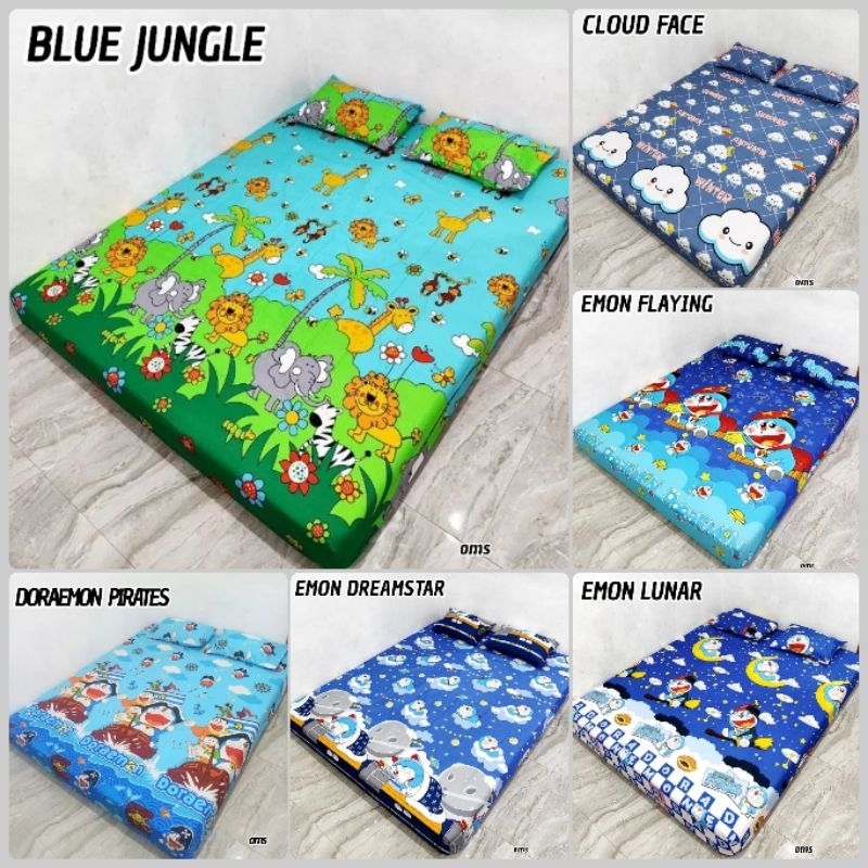 SPREI ANTI GESER (DOUBLE KARET) LENGKAP UKURAN 120 160 180 TINGGI 20