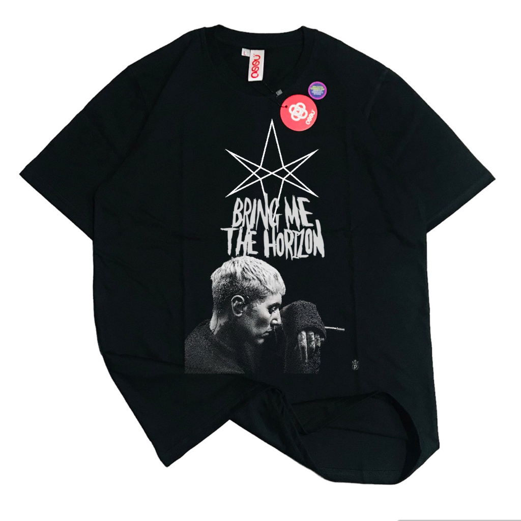 Ready Stock - OSSU TSHIRT BAND BRING ME THE HORIZON OLIVER SYKES | KAOS BAND BMTH BLACK WASHED GREY 