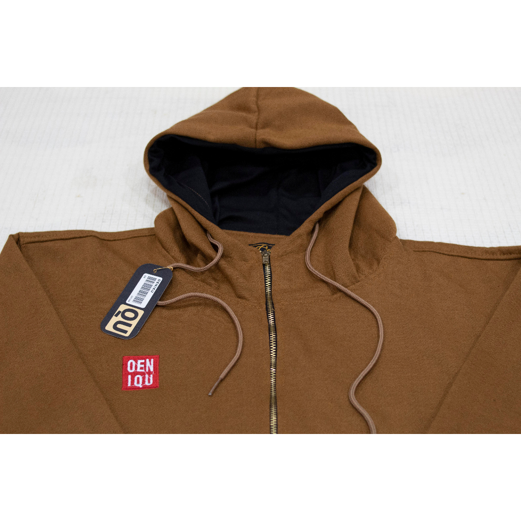 SWEATER HOODIE ZIPPER WANGKY ANTARES WARNA CARAMEL