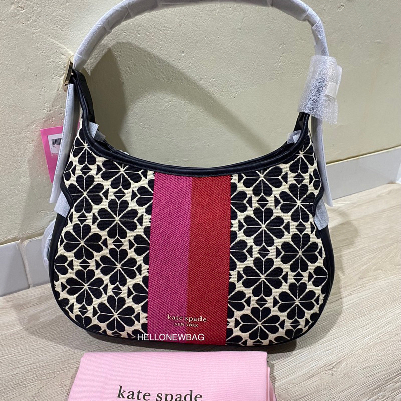 Tas KS original - Kate spade penny flower jacquard small hobo bag