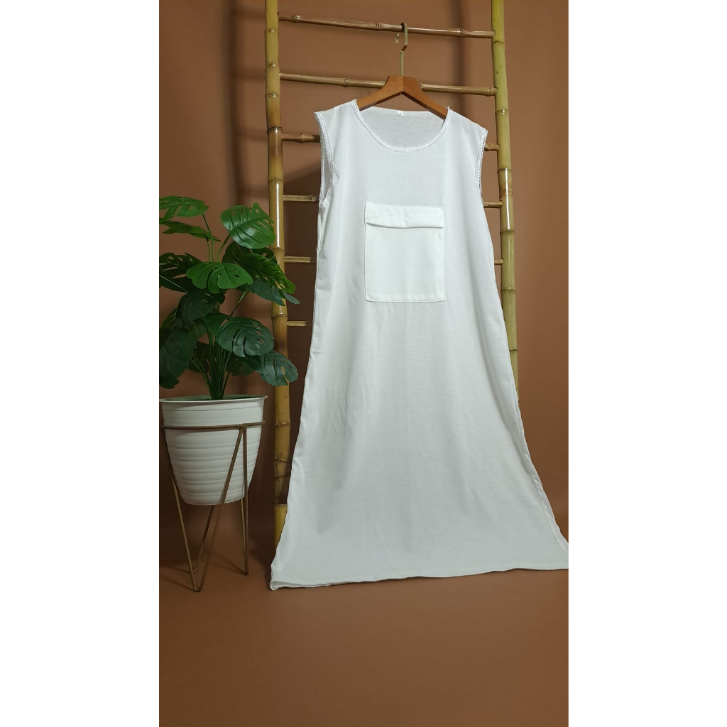 lok Singlet gamis wanita/singlet gamis saku depan/singlet gamis haji dan umroh/singlet daleman gamis