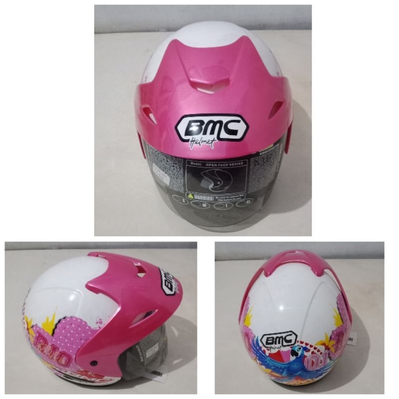 Helm BMC kakatua putih pink Helm BMC motif