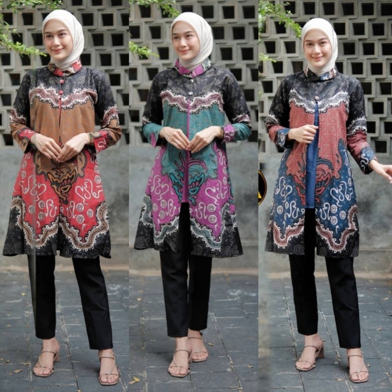 #BAYARDIRUMAH TUNIK BATIK WANITA | ATASAN BATIK WANITA M L XL XXL