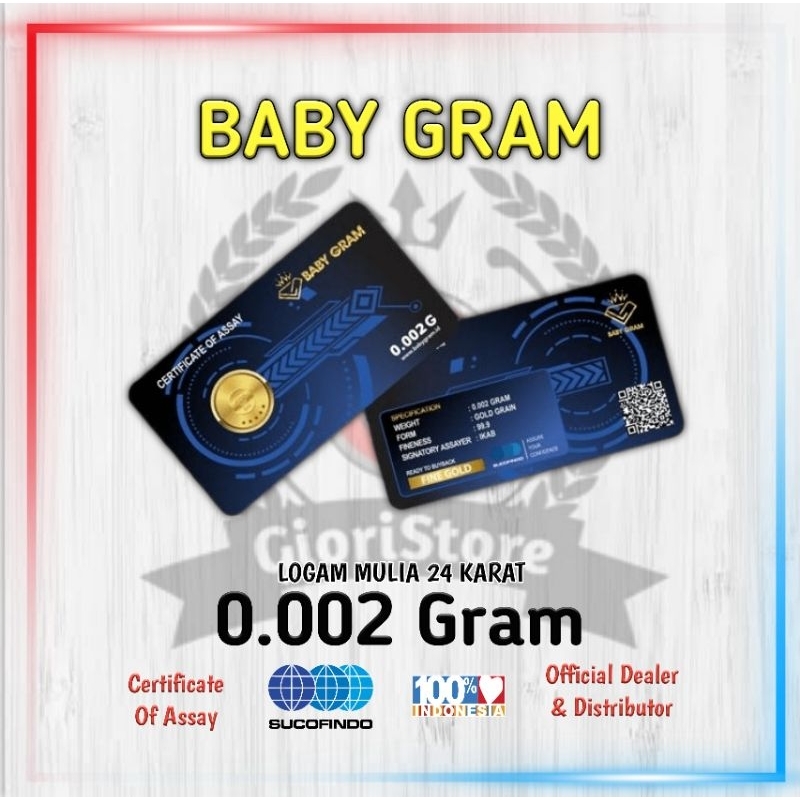 MINIGRAM 0.002 Gram Logam Mulia Emas Mini Asli 24 Karat Bersertifikat