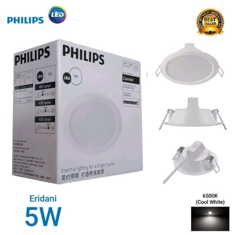 Lampu Philips LED Downlight Eridani Lampu Tanam Plafon Cool White