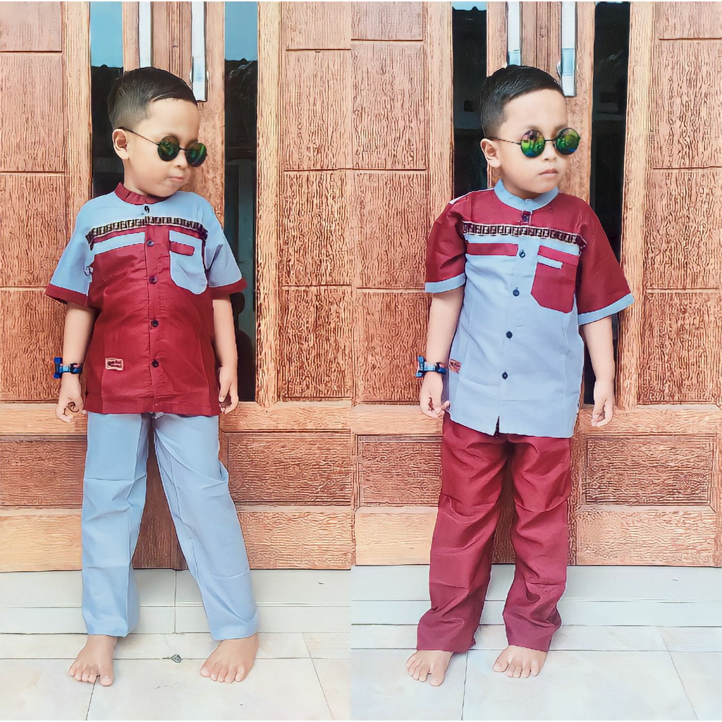 Baju koko anak stelan laki-laki  Katun Original Toyobo Koko muslim anak