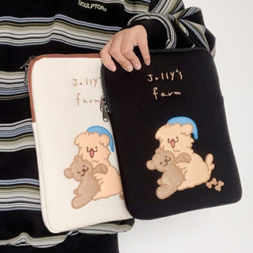 Pouch Laptop/Ipad Cute Jolly's Korean Style Ukuran 11inc 13inc &amp; 15inc Import