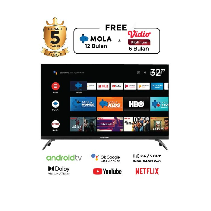 TV LED Polytron 32AG5959 - 32 Inci / Smart Android TV