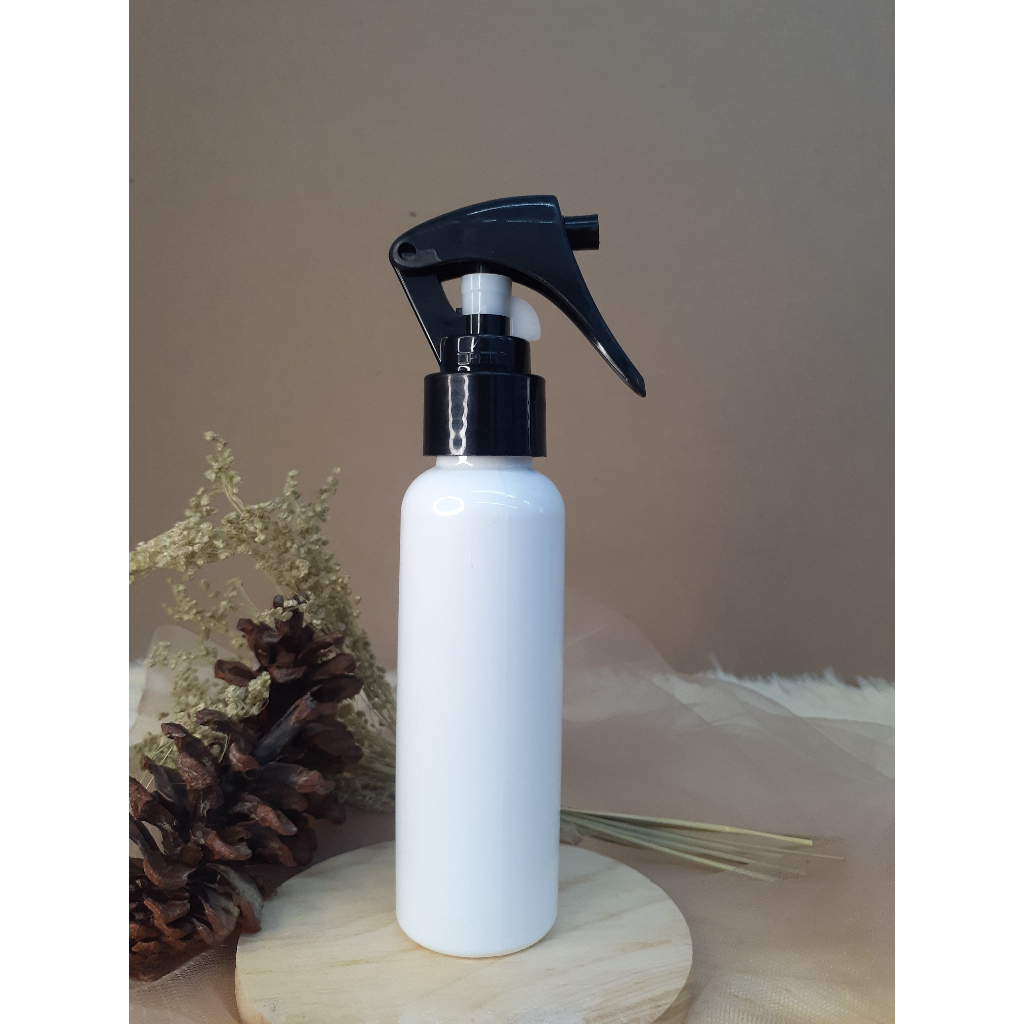 Botol Plastik PET 100ml BR Putih Tutup Trigger Burung