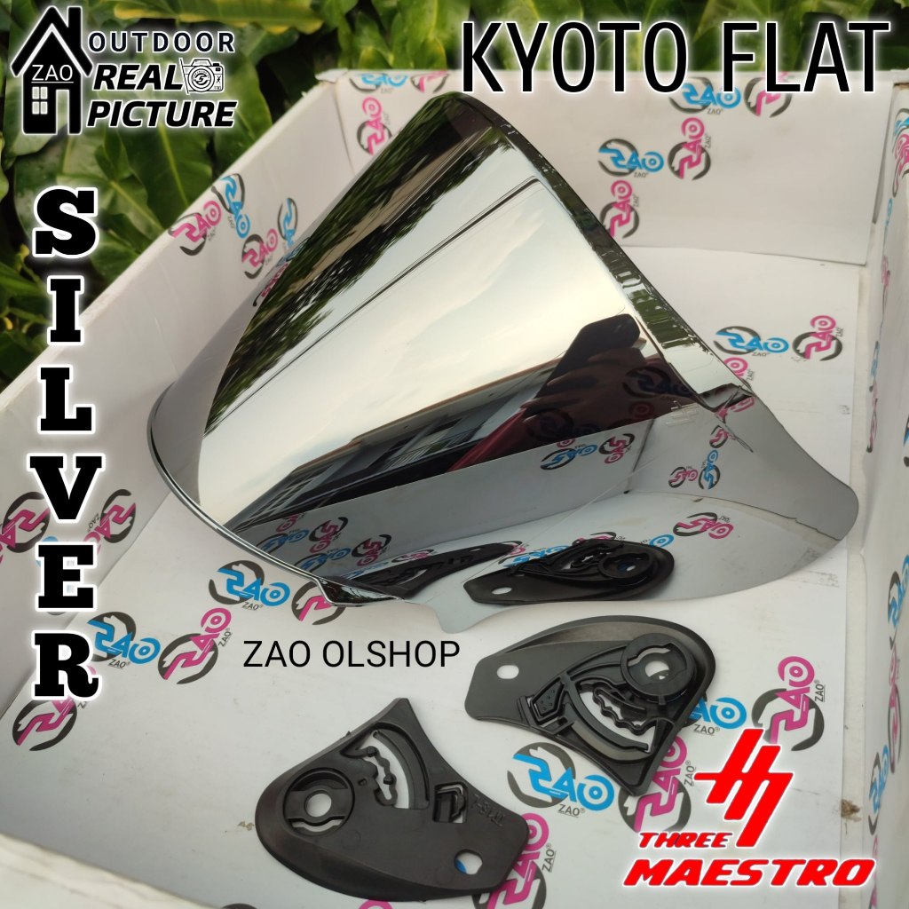 Kaca Helm ACH KYOTO Visor Helmet FLAT venom open flat datar clone kyoto ach helmet allsize all varian iridium merah revo tm3