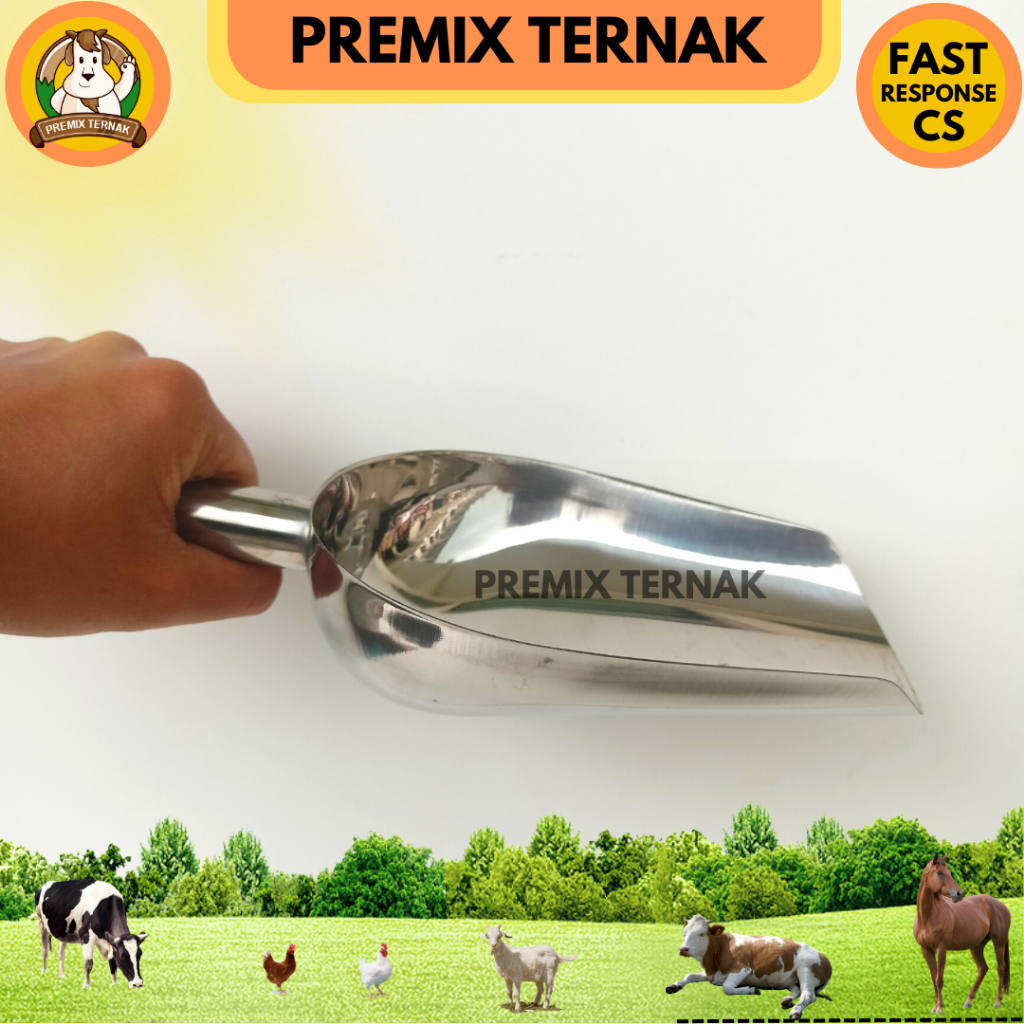 Sendok Pakan Ternak - Sekrop Pakan - Untuk kambing domba kelinci - 2 Varian